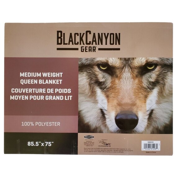Black Canyon Gear Queen Blanket Wolf Design 85.5" x 75" Soft & Cozy Bedding - Picture 2 of 5